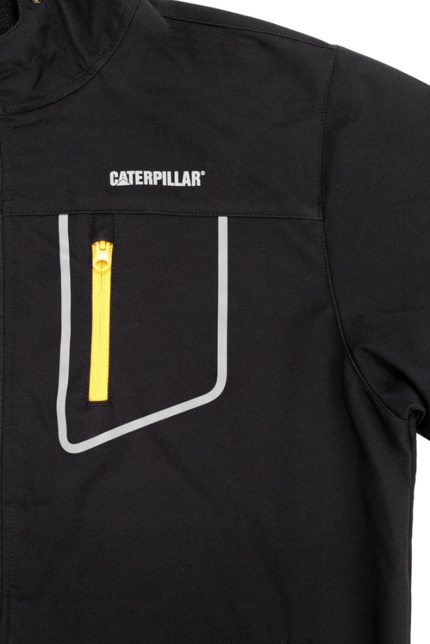 Caterpillar Capstone Kapucnis Soft Shell Kabát Fekete