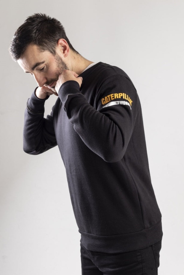 Caterpillar Essentials Legénységi Nyakú Pulóver Fekete