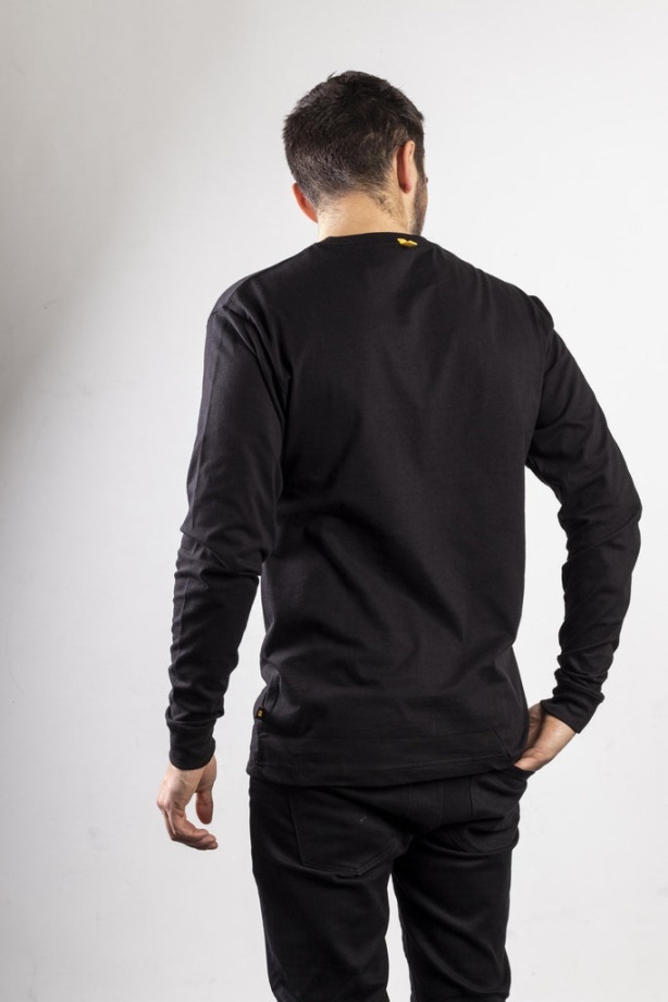 Hernyó Védjegy Banner Hosszú Ujjú Póló Fekete