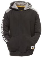 Caterpillar Logós Panel Kapucnis Pulóver Fekete